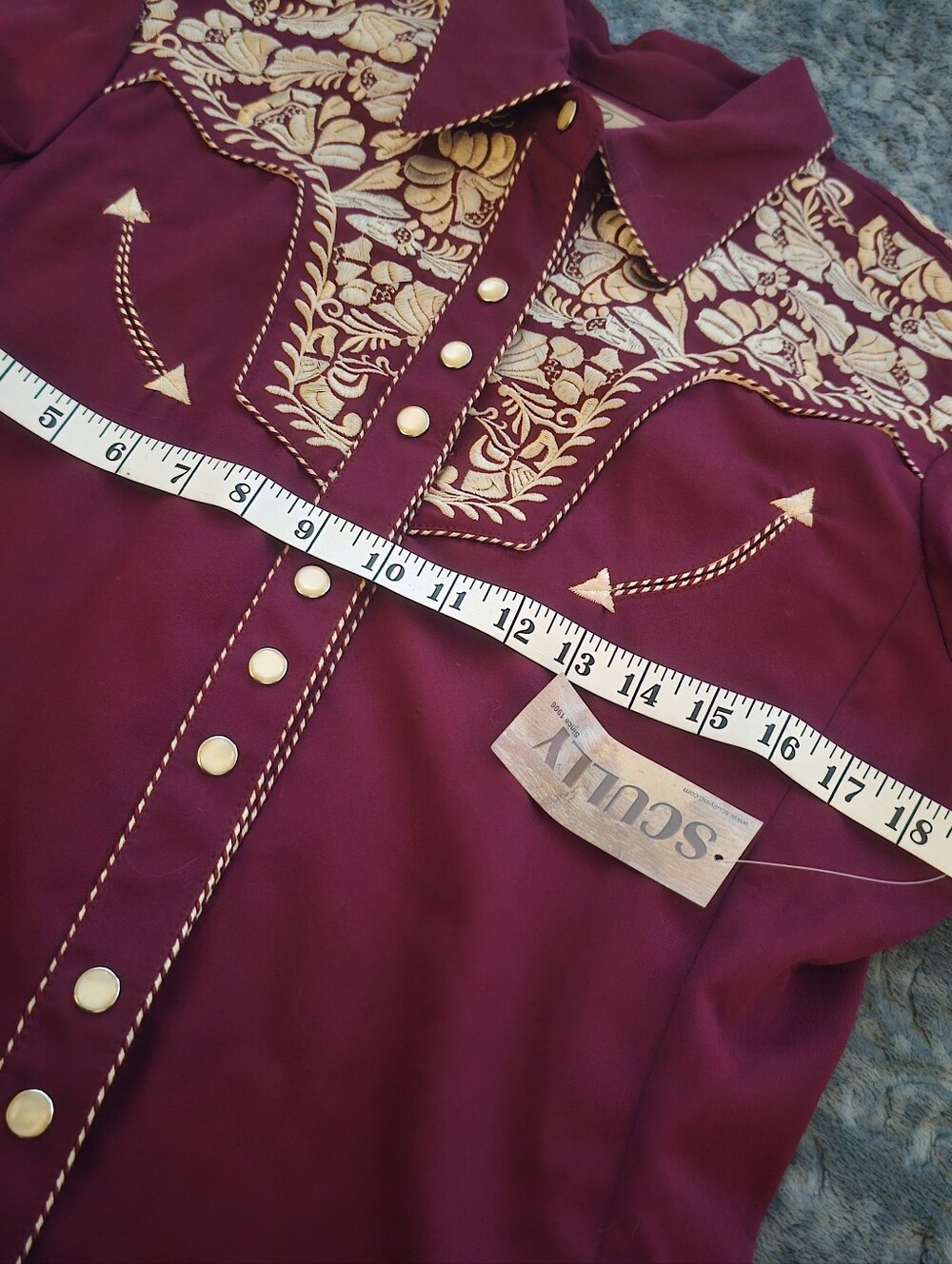 Scully Embroidered Western Button-Up Shirt Wonen Size M - Picture 2 of 6